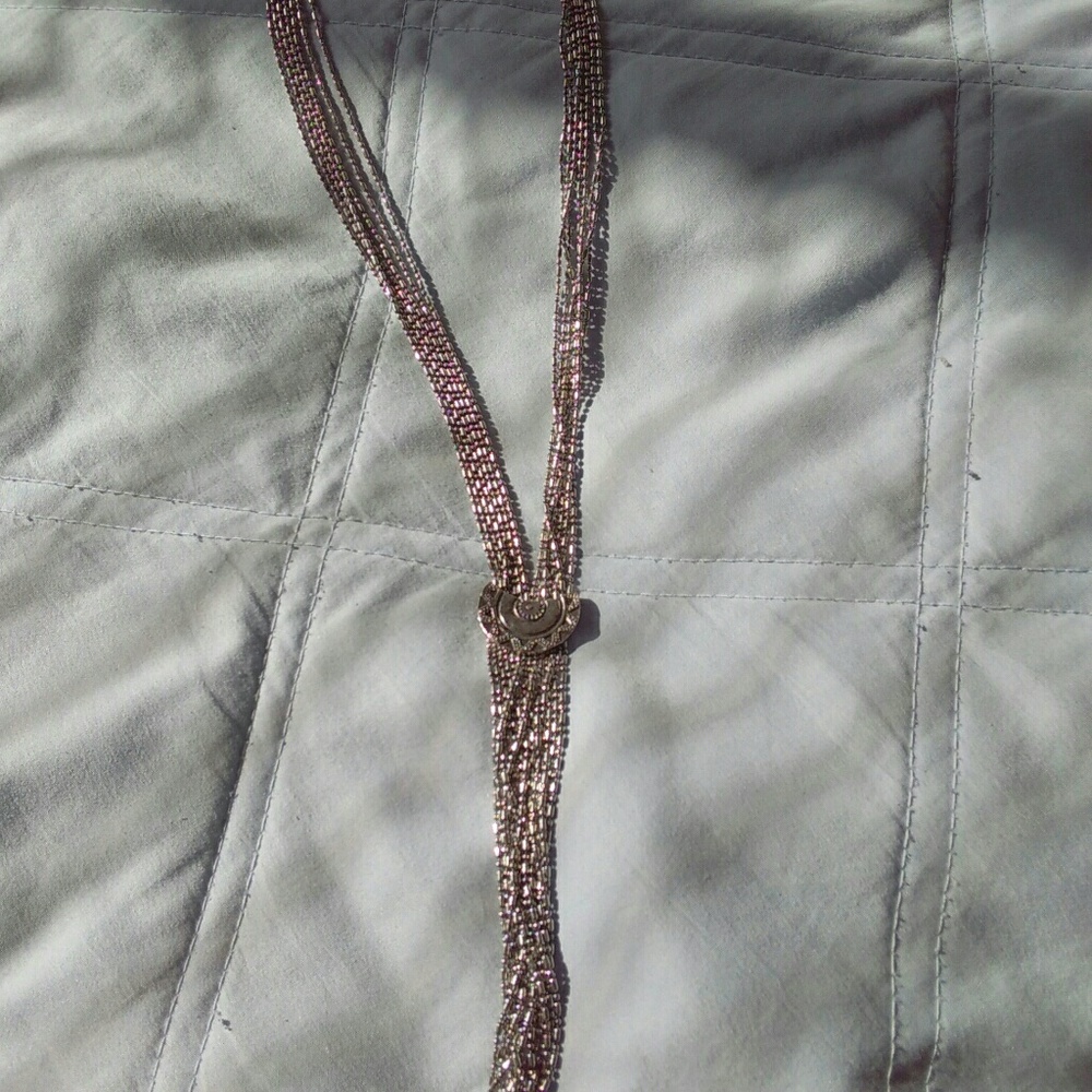 Long Tassel necklace Beautiful Silver Finish